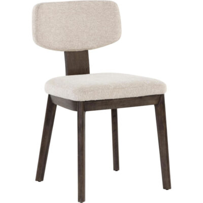 Rickett Dining Chair - Dark Brown - Dove Cream