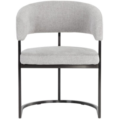 Alternative view of Marris Dining Armchair - Gunmetal - Belfast Heather Grey
