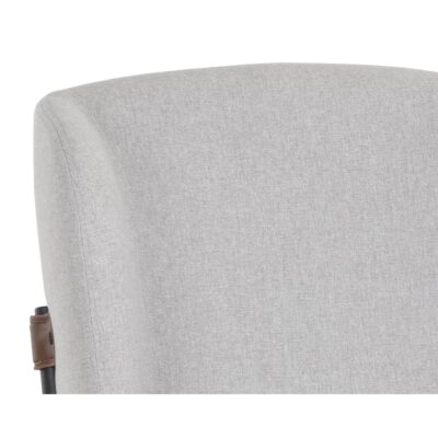 Alternative view of Pearce Counter Stool - Light Grey / Bravo Cognac