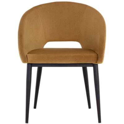 Alternative view of Thatcher Dining Armchair - Black - Gold Sky