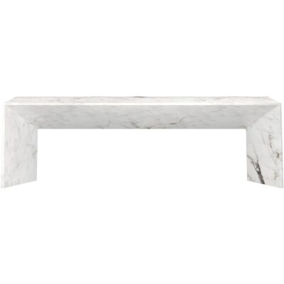 Alternative view of Nomad Bench - Marble Look - White