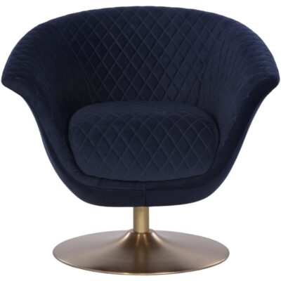 Alternative view of Carine Swivel Lounge Chair - Quilted Abbington Navy