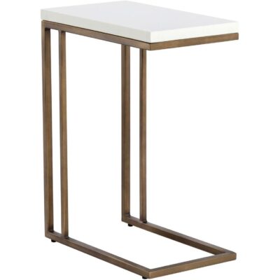 Alternative view of Sawyer End Table - Antique Brass - White
