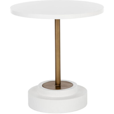 Alternative view of Marlowe Bistro Table - Antique Brass - White - 27.5"