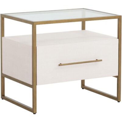 Alternative view of Venice Nightstand - Oyster Shagreen