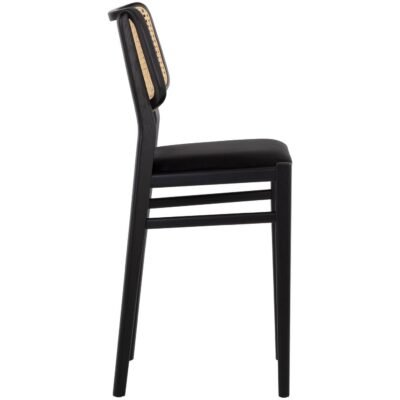 Alternative view of Annex Counter Stool - Velvet Black / Natural