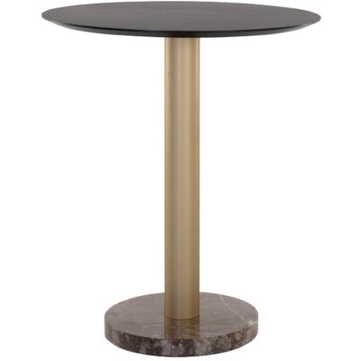 Alternative view of Monaco Bar Table - Gold - Grey Marble / Charcoal Grey