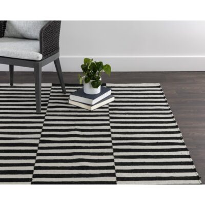 Alternative view of Zigby Hand-Woven Rug - Black / Ivory - 6' X 9'
