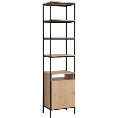 Alternative view of Ambrose Modular Bookcase - Small - Rustic Oak - Black