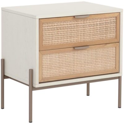 Alternative view of Avida Nightstand - Champagne Gold - Cream/Natural