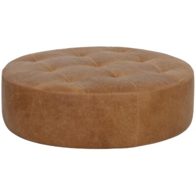 Alternative view of Nilda Ottoman - Camel Leather