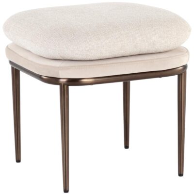 Koffi Stool - Dark Bronze - Chacha Cream / Meg Taupe