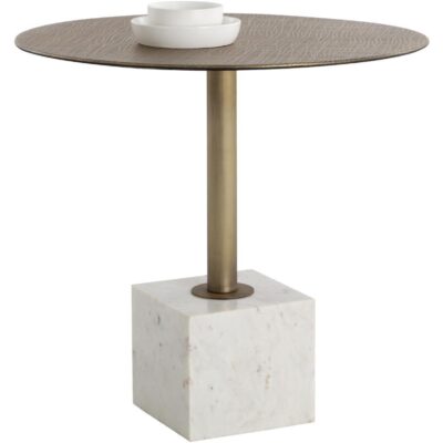 Alternative view of Kata Bistro Table - White Marble - 32"