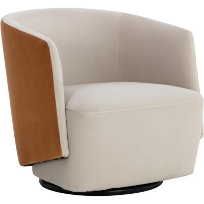 Sarina Swivel Lounge Chair - Meg Taupe / Meg Gold