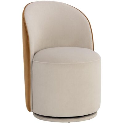 Cavoli Swivel Dining Chair - Meg Taupe / Meg Gold
