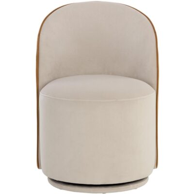 Alternative view of Cavoli Swivel Dining Chair - Meg Taupe / Meg Gold