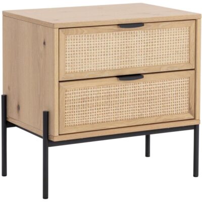 Alternative view of Avida Nightstand - Black - Rustic Oak/Natural