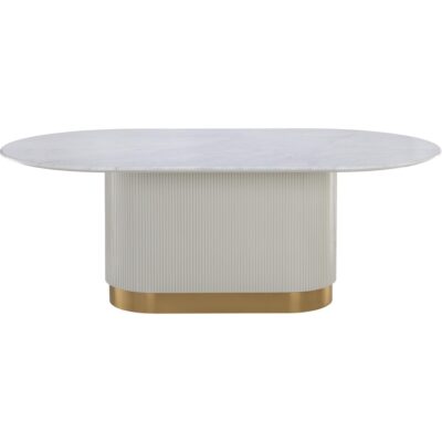 Alternative view of Paloma Dining Table - Oval - White Marble - 84"