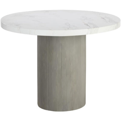 Alternative view of Nicolette Dining Table - Light Grey - Marble Look - 40"