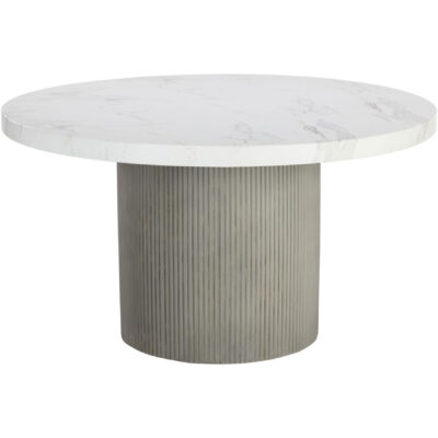 Alternative view of Nicolette Dining Table - Light Grey - Marble Look - 55"