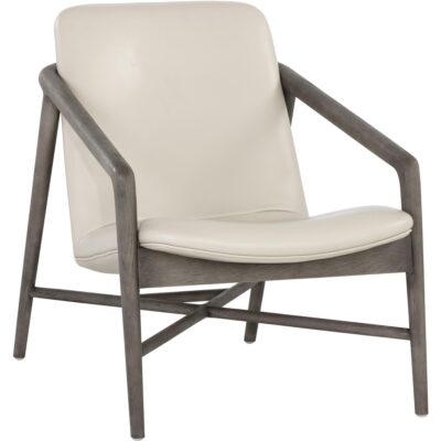 Cinelli Lounge Chair - Ash Grey - Astoria Cream Leather