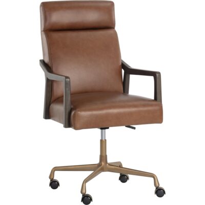 Collin Office Chair - Brown - Shalimar Tobacco Leather