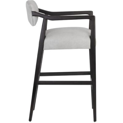 Alternative view of Keagan Barstool - Saloon Light Grey Leather