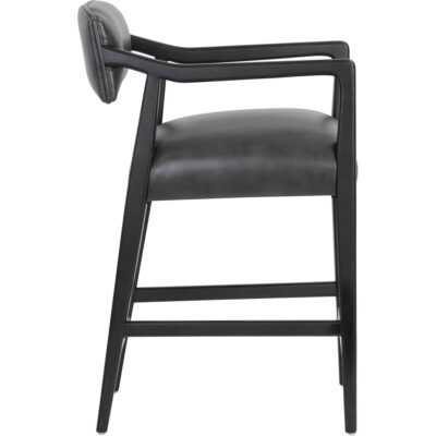 Alternative view of Keagan Counter Stool - Brentwood Charcoal Leather