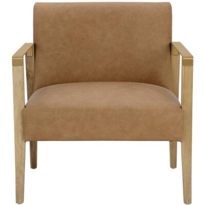 Alternative view of Earl Lounge Chair - Rustic Oak - Ludlow Sesame Leather