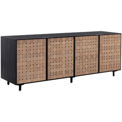 Alternative view of Omari Sideboard - Large - Suede Light Tan Leather
