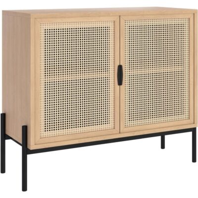 Avida Sideboard - Small - Black - Rustic Oak/Natural