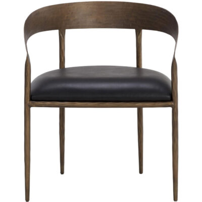 Alternative view of Zanatta Dining Armchair - Charcoal Black Leather