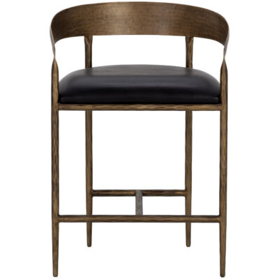 Alternative view of Zanatta Counter Stool - Charcoal Black Leather