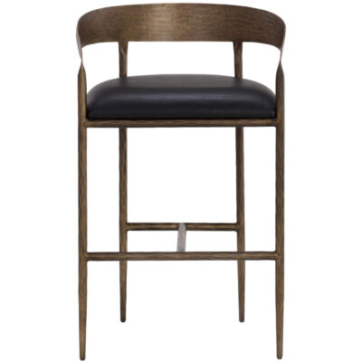 Alternative view of Zanatta Barstool - Charcoal Black Leather