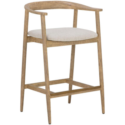 Jeremy Counter Stool - Weathered Oak - Dove Cream