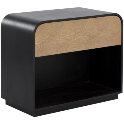 Alternative view of Algarve Nightstand - Black / Champagne Gold