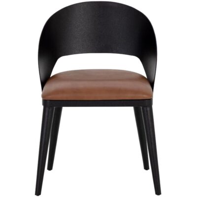Alternative view of Dezirae Dining Chair - Black - Cognac Leather