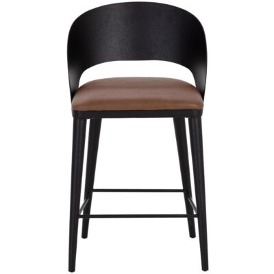 Alternative view of Dezirae Counter Stool - Black - Cognac Leather