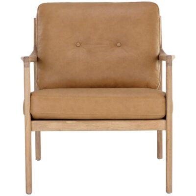 Alternative view of Gilmore Lounge Chair - Light Oak - Mojave Tan Leather