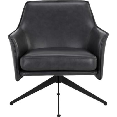 Alternative view of Crosby Swivel Lounge Chair - Alpine Black Leather