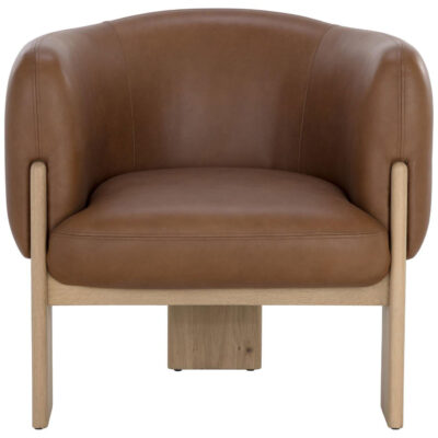 Alternative view of Trine Lounge Chair - Rustic Oak - Vintage Camel Leather