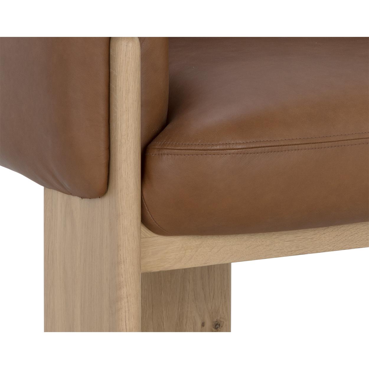 Trine Lounge Chair - Rustic Oak - Vintage Camel Leather - Image 6