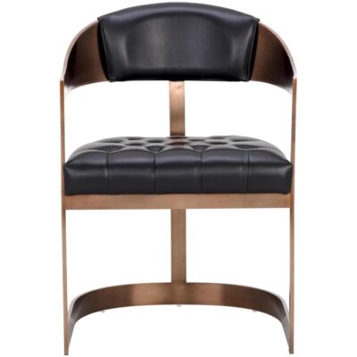 Alternative view of Beaumont Dining Armchair - Antique Brass - Cantina Black