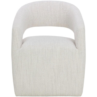 Alternative view of Lloret Wheeled Dining Armchair - Merino Pearl