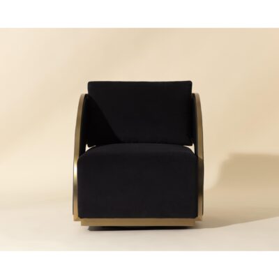 Alternative view of Baz Swivel Lounge Chair - Abbington Black / Napa Black
