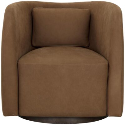 Alternative view of Emilie Swivel Lounge Chair - Nubuck Caramel Leather