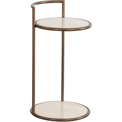 Alternative view of Parga End Table - Rustic Bronze - Travertine Look