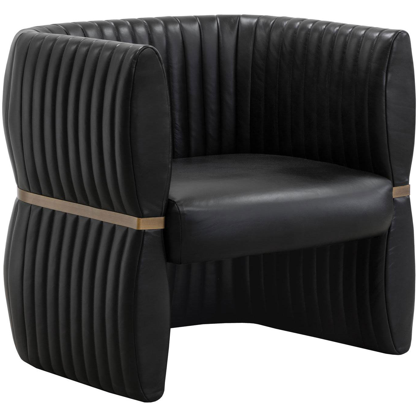 Tryor Lounge Chair - Vintage Black Night Leather
