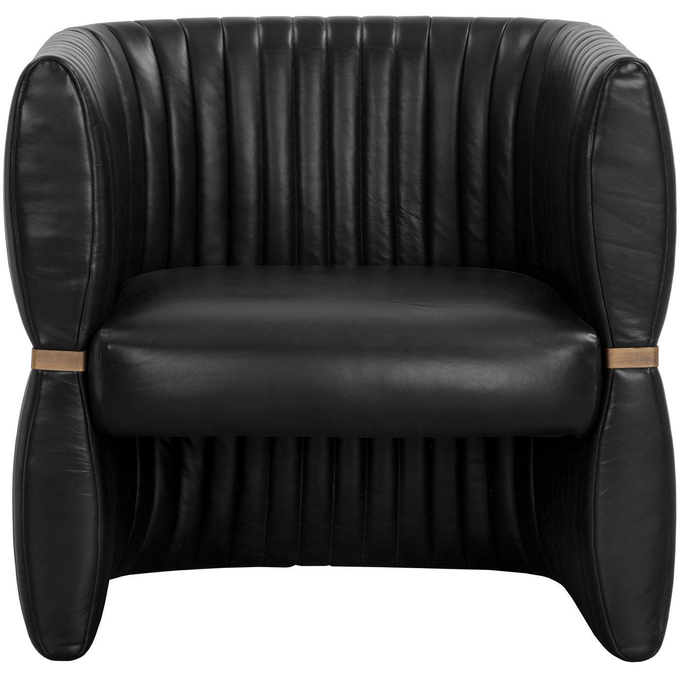 Tryor Lounge Chair - Vintage Black Night Leather - Image 2