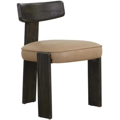 Horton Dining Chair - Dark Brown - Sahara Sand Leather